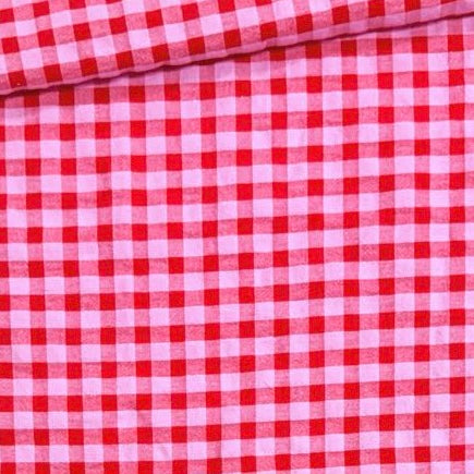 Vichy Seersucker rojo y rosa 1,40x1,00
