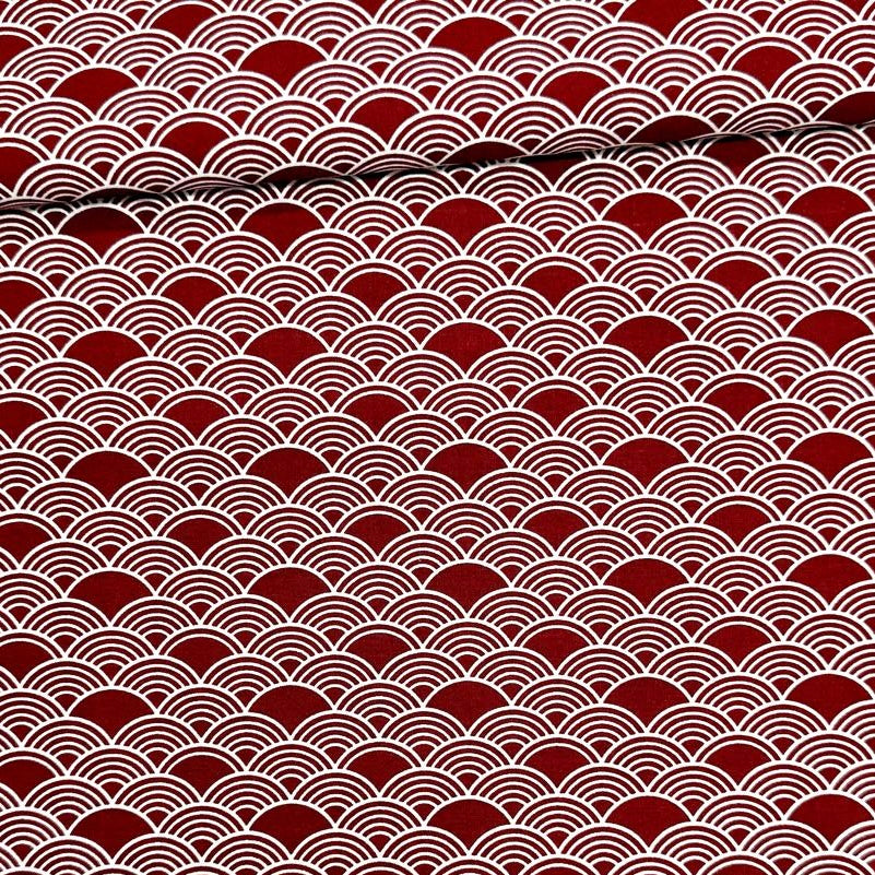 Algodón Seigaiha burdeos 1,40x1,00