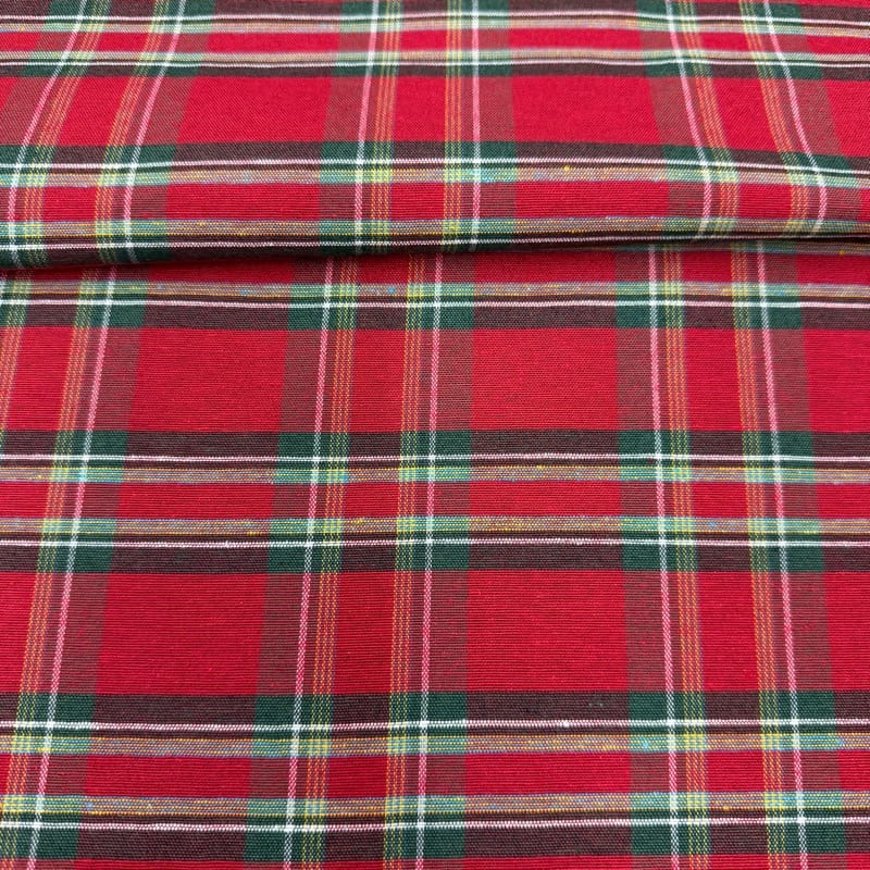 Loneta Cuadros tartán rojo 1,40x2,00