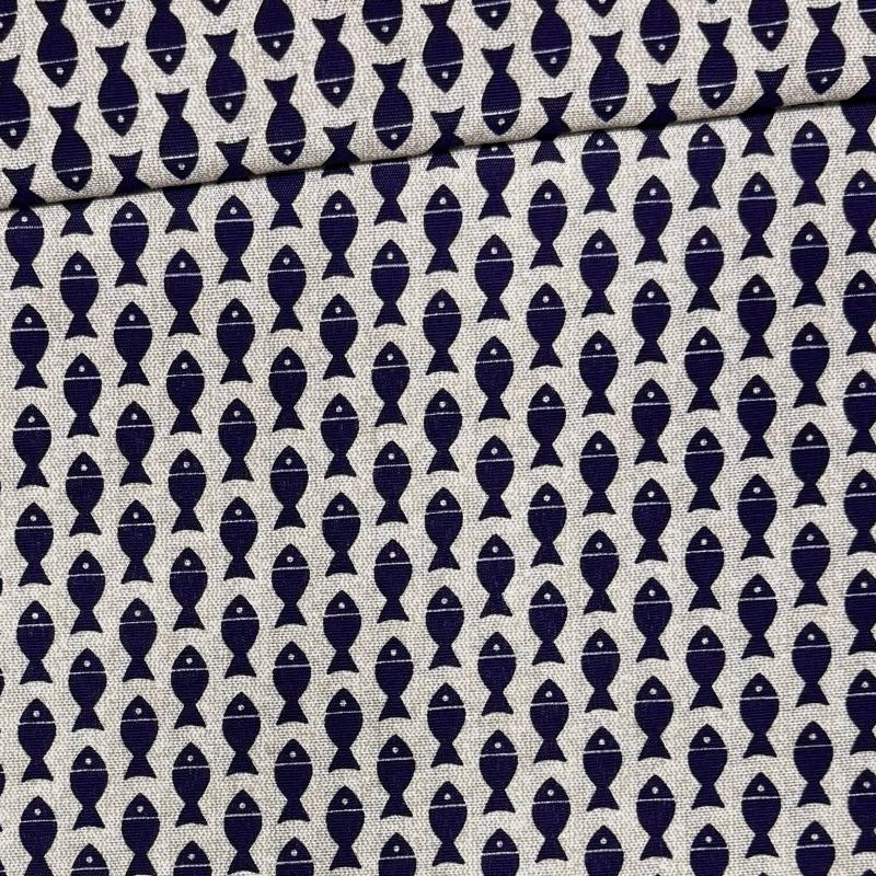 Loneta Pescaditos azul 1,40x1,00