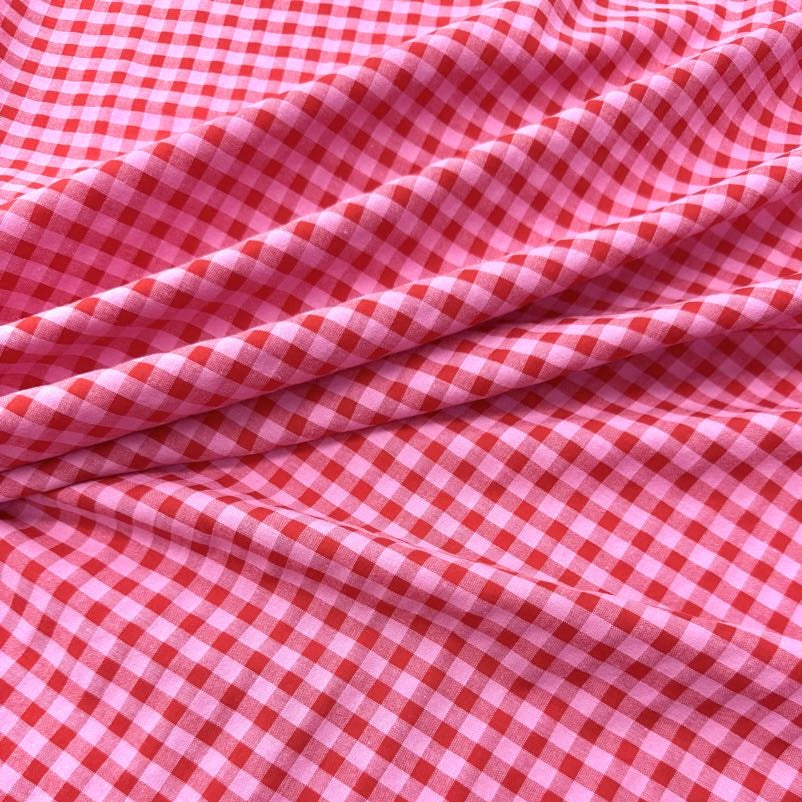 Vichy Seersucker rojo y rosa 1,40x1,00
