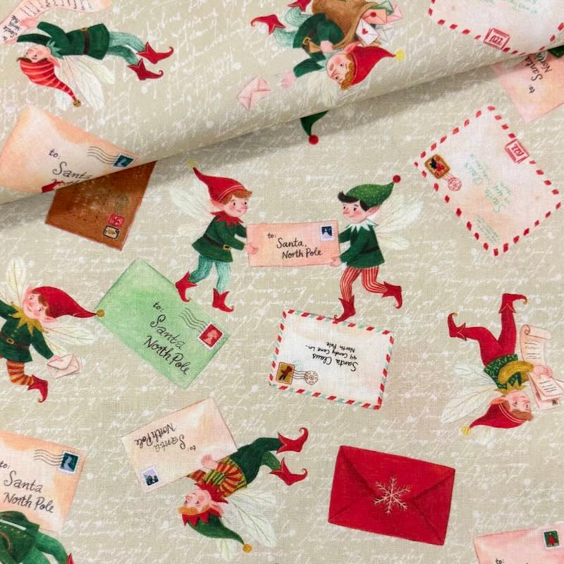 Algodón Navidad Elfos 1,40x1,00