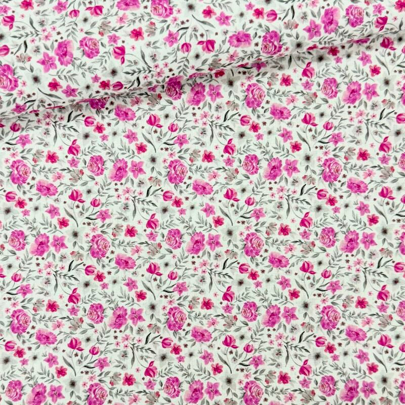 Algodón Flowers pink 1,40x1,00