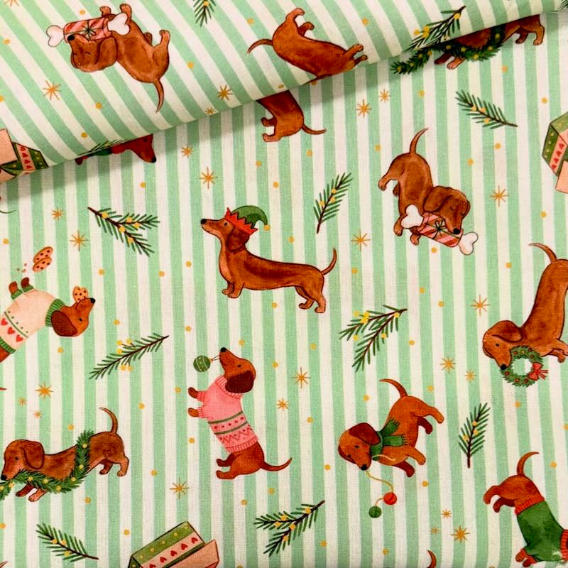 Algodón Navidad Dogs 1,40x1,00