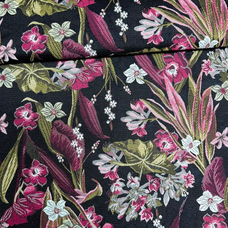 Tapicería Floral black 1,30x0,70