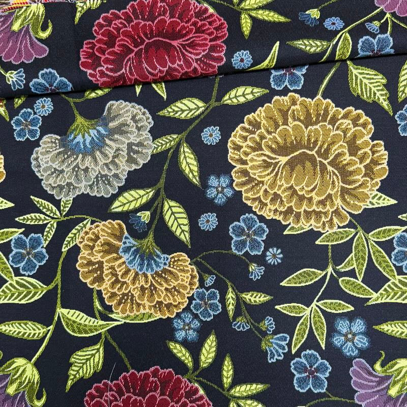 Tapicería Flowers black 0,95x0,70