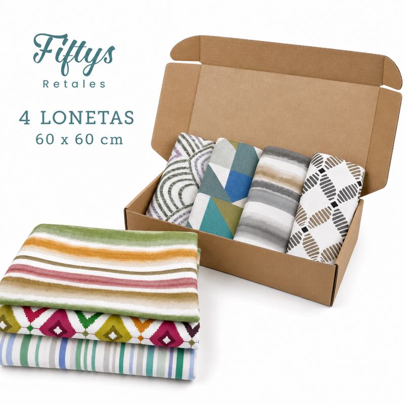 Pack Mistery Box 4 Lonetas 0,60x0,60 Geométricos