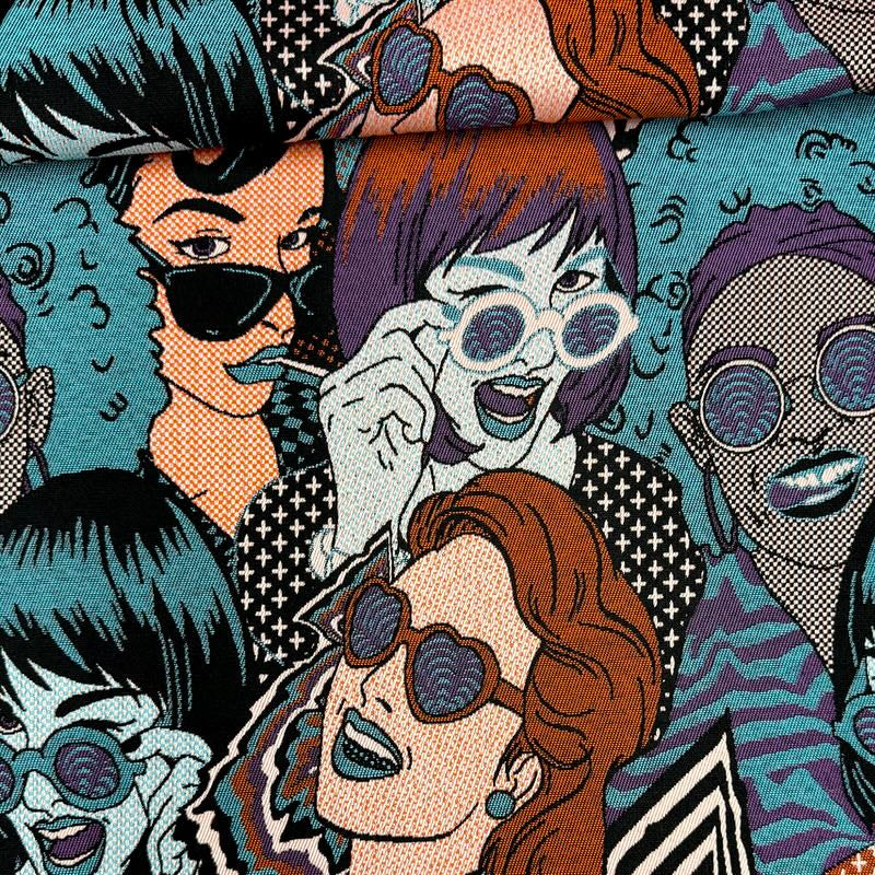 Tapicería Pin Up blue 1,40x1,00